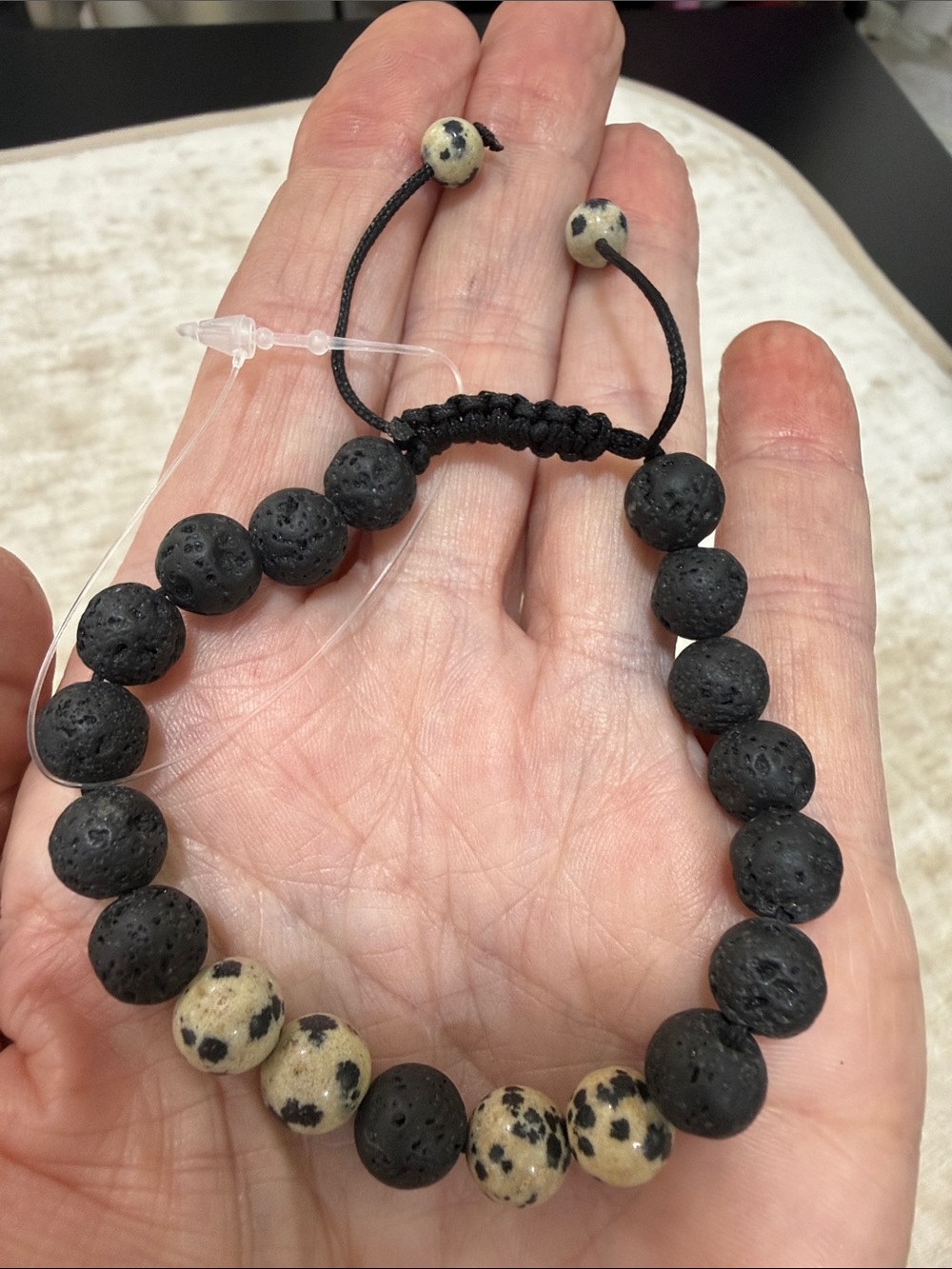 speckled Vitality Extracts unisex healing diffuser lava rock beaded bracelet NEW